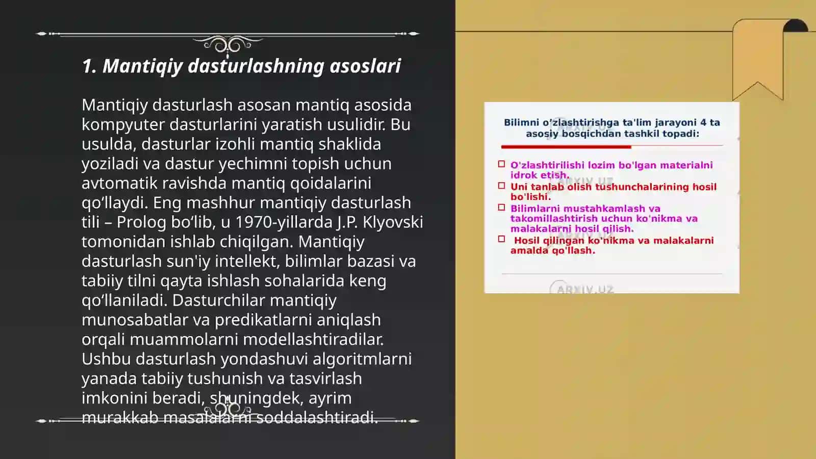 Mantiqiy dasturlash texnologiyasi 3