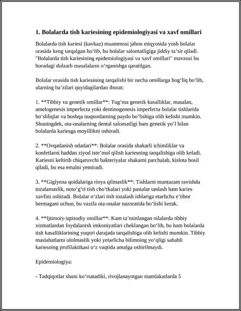 Bolalarda Tish Kariesi Davolash 3