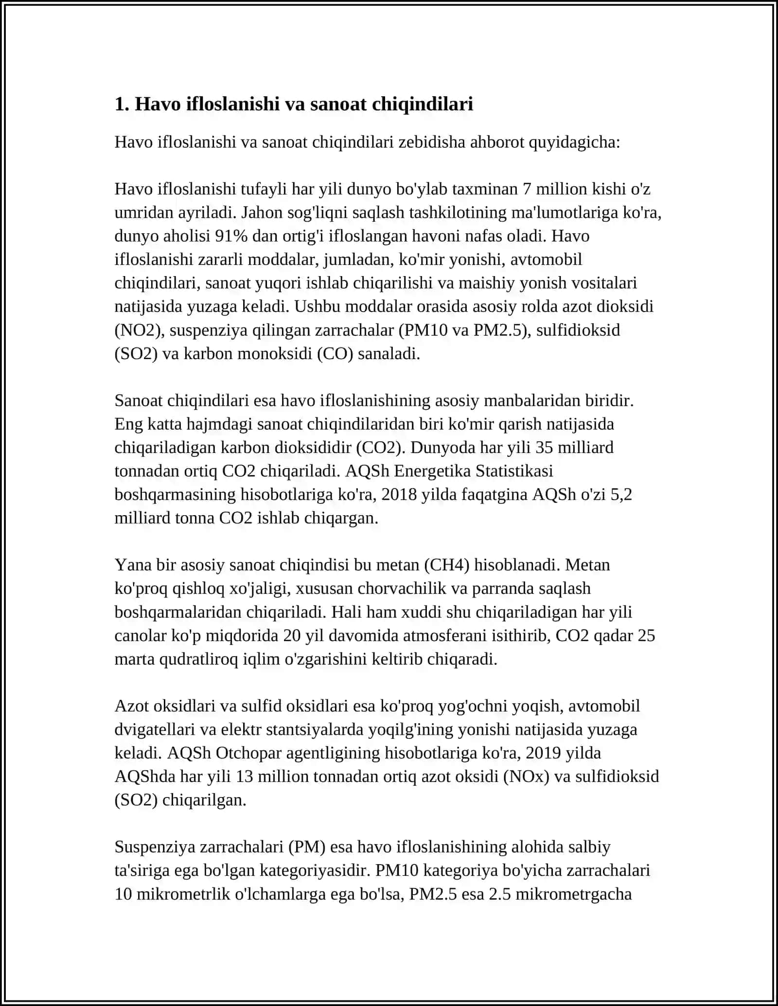 OʻZBEKISTONDA EKOLOGIYA BUZILISHI SABABLARI VA OQIBATLARI 3