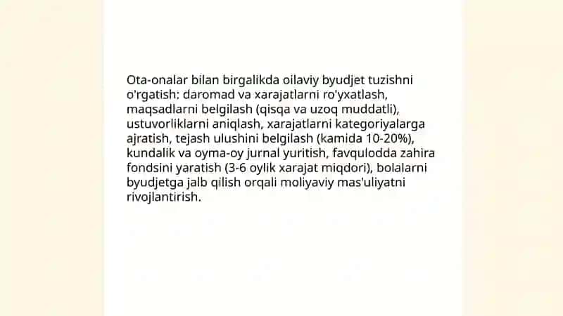 Oila bilan hamkorlikda iqtisodiy tarbiyani rivojlantirish 3