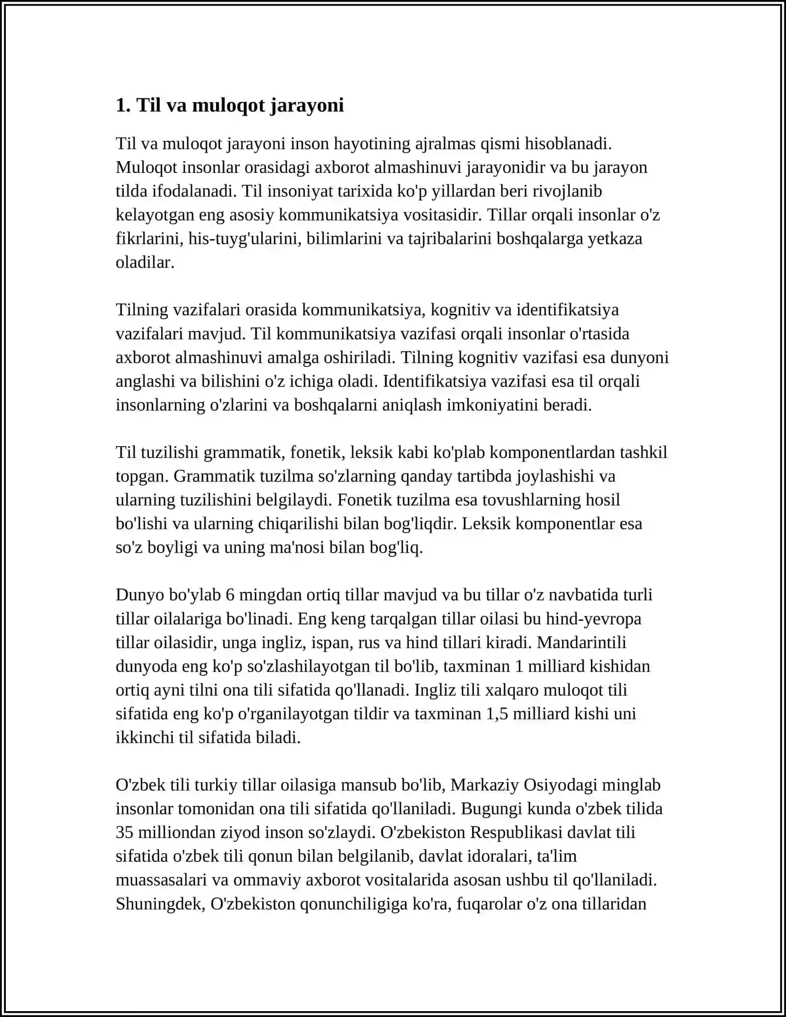 MUSTAQIL ISH Mavzu: TILSHUNOSLIK VA SEMIOTIKA 3