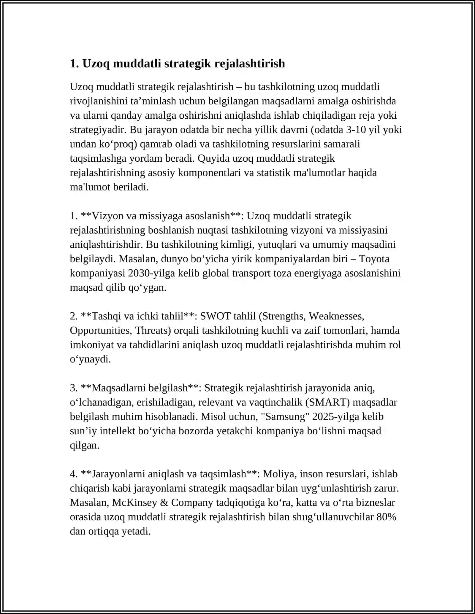 Uzoq muddatli strategik rejalashtirish 3