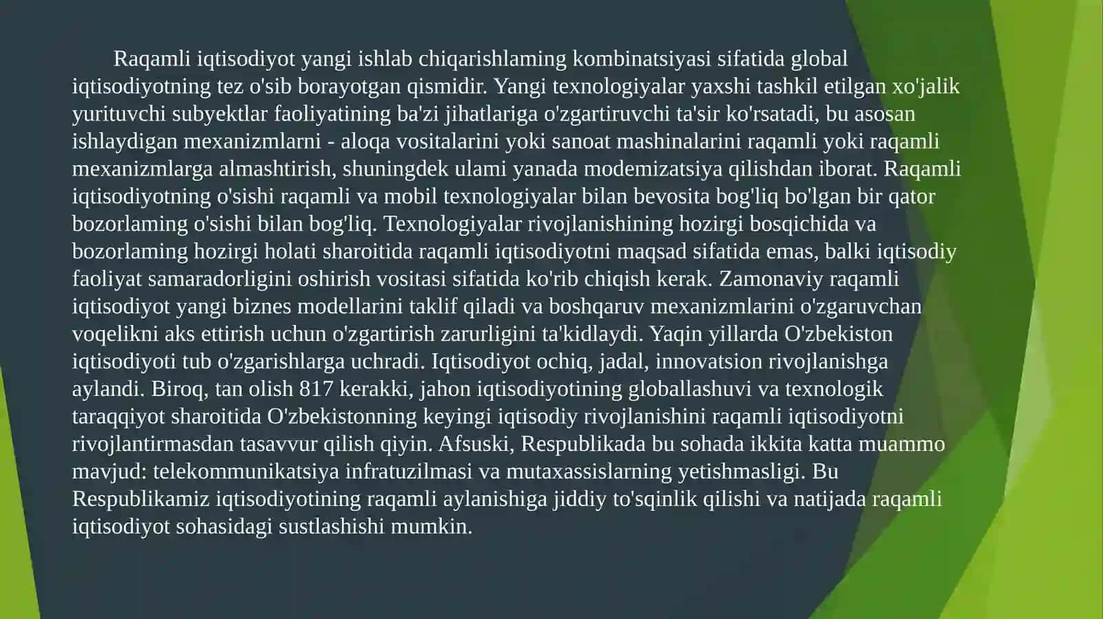Raqamli iqtisodiyotni rivojlantirishda axborot kommunikatsiya texnologiyalari o'rni 3