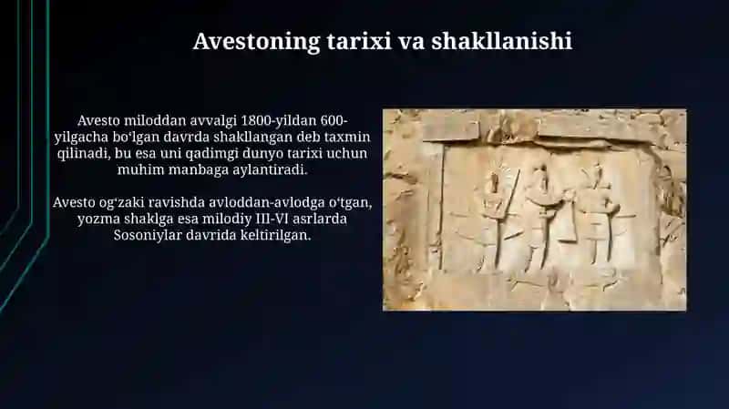 Avesto qadimgi dunyo madaniyati organishi muhim manba sifatida 3