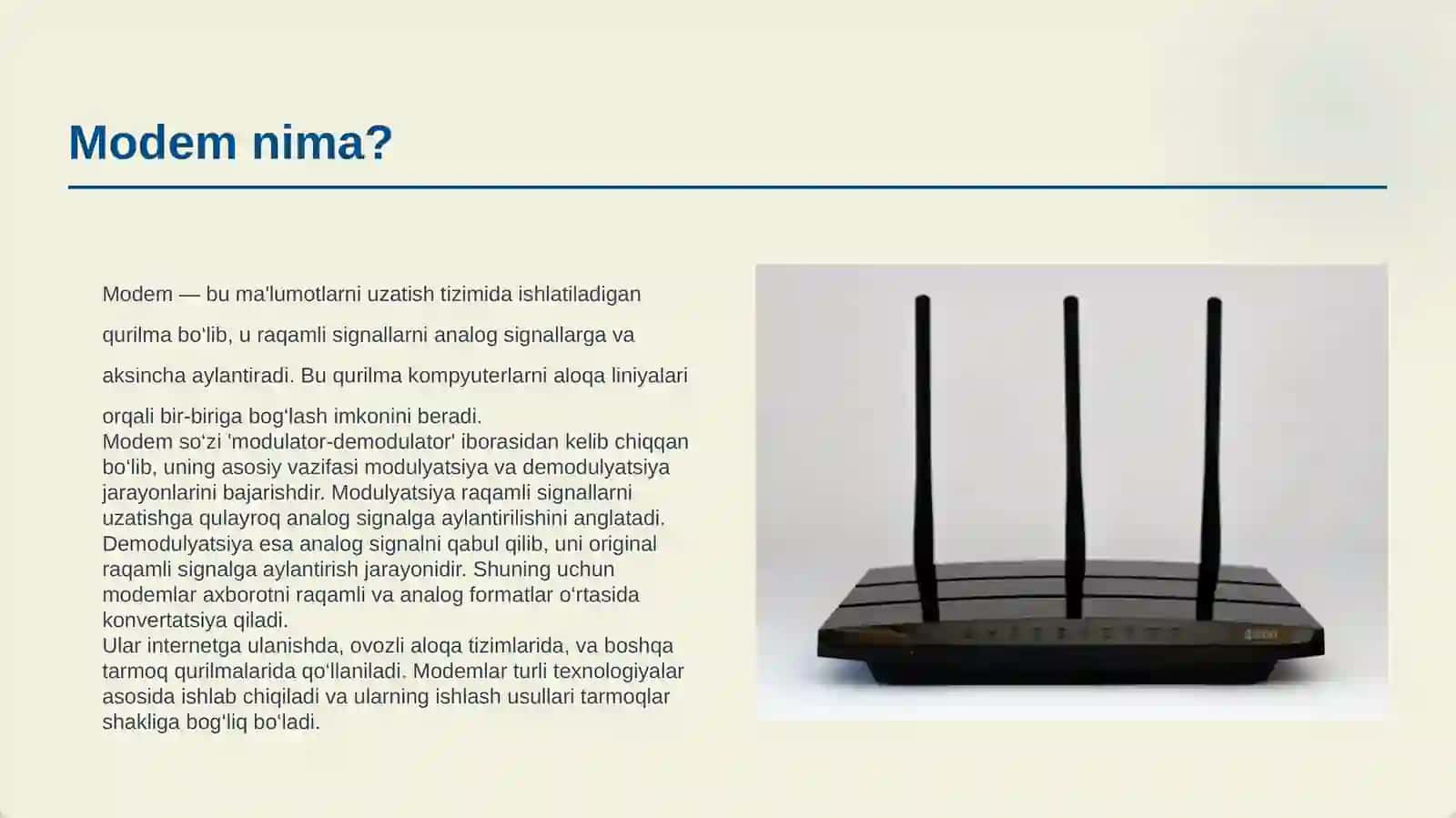 MODEM VA MARSHRUTIZATORLARNING ISHLASH PRINSIPI 3