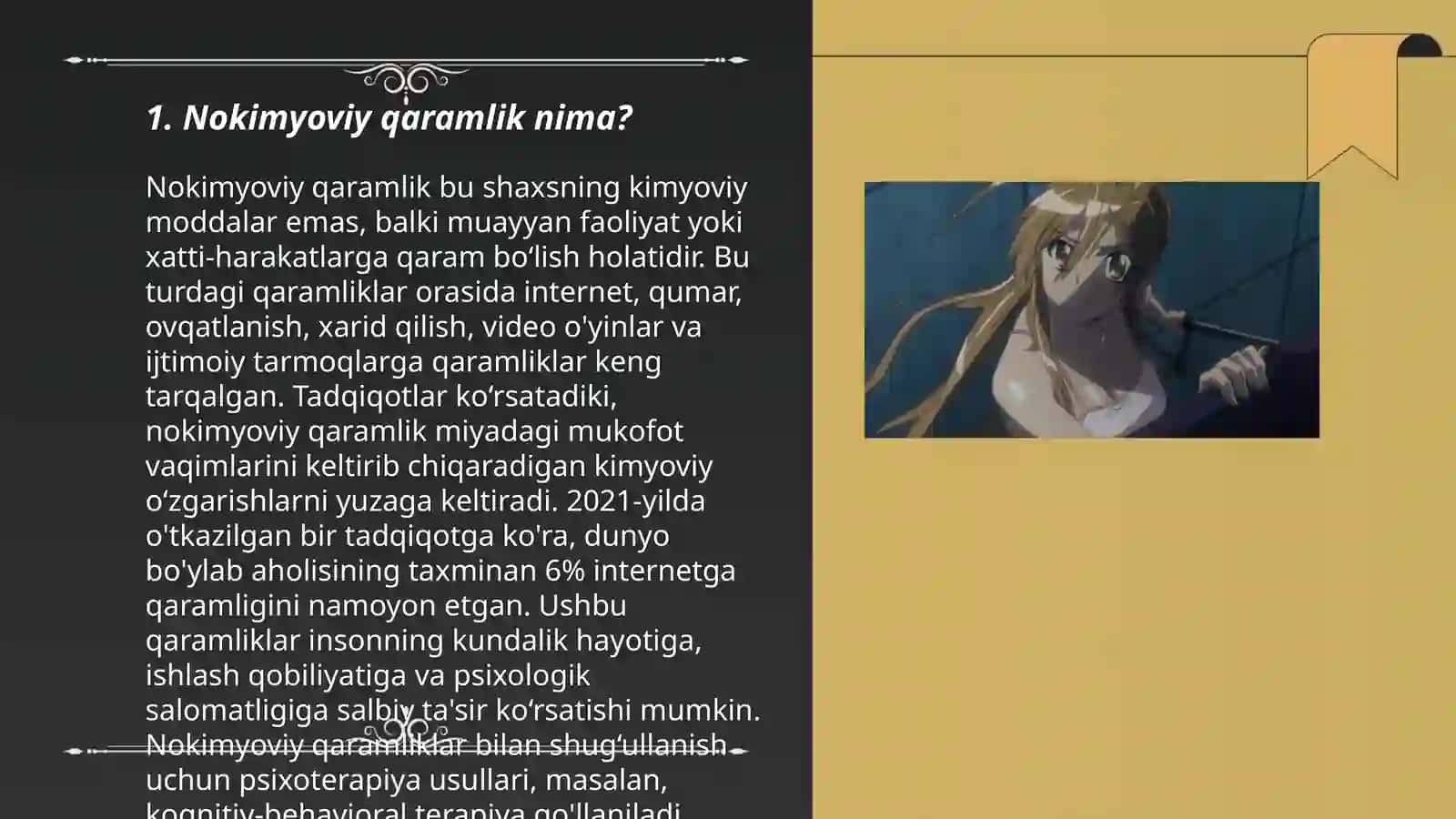 Nokimyoviy qaramlik turi 3