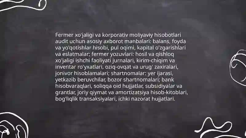 Fermer xo'jaligi va korporativ moliyaviy hisobotlari 3