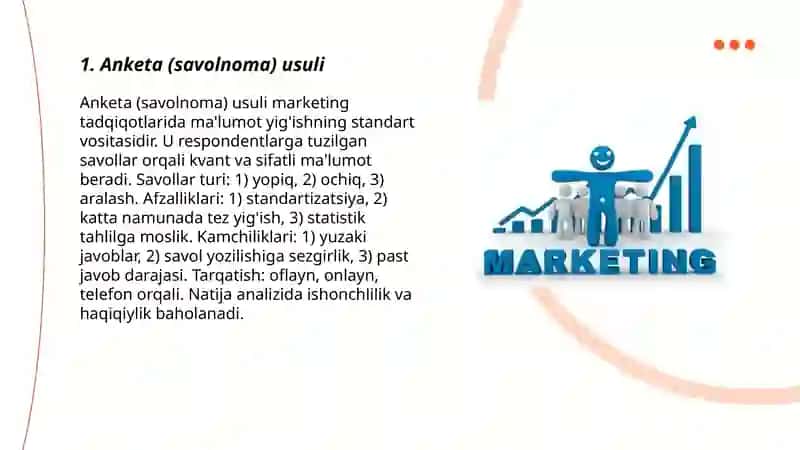 MARKETING TADQIQOTLARI ORQALI AXBOROT TÕPLASH USULLARI 3
