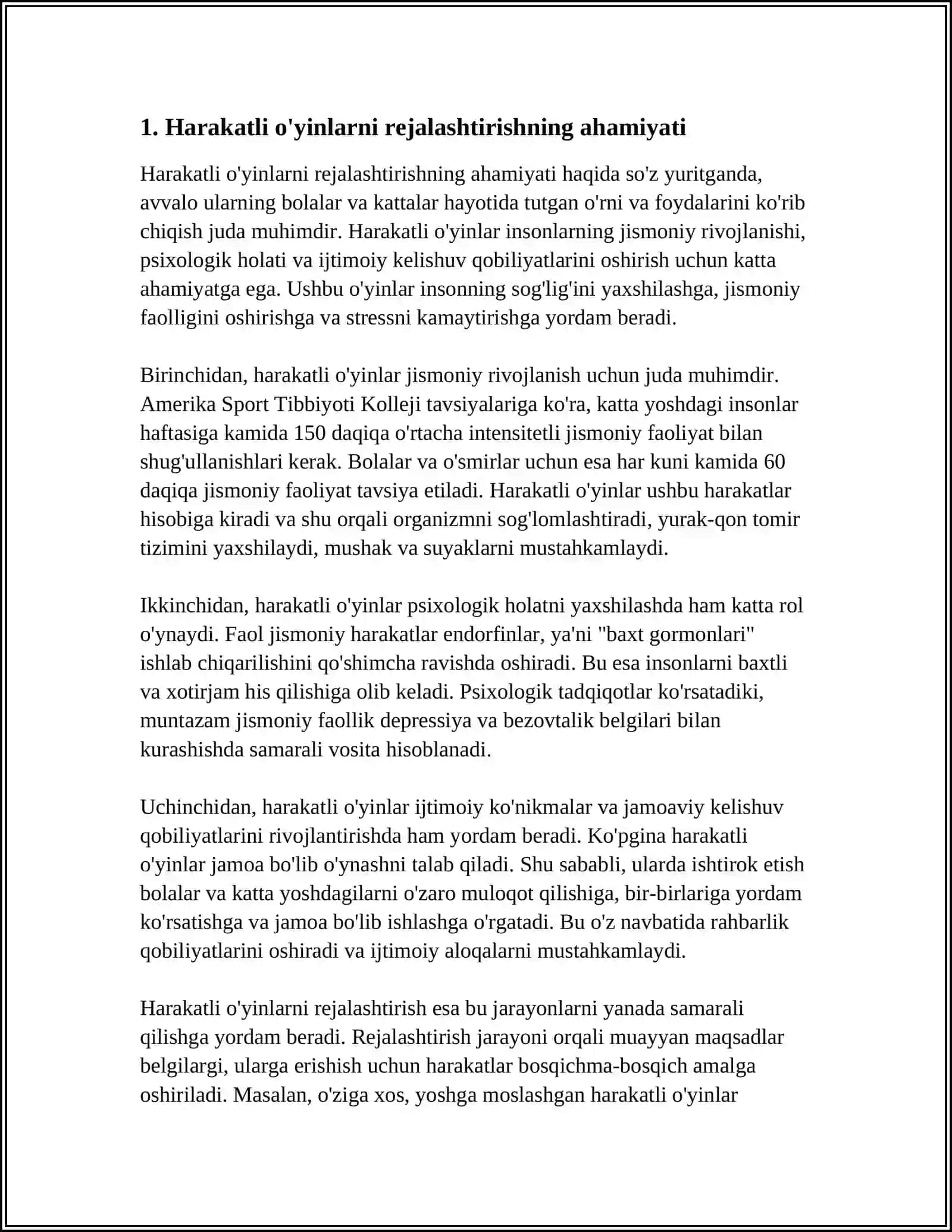 HARAKATLI O’YINLARNI REJALASHTIRISH VA NAZORAT QILISH 3