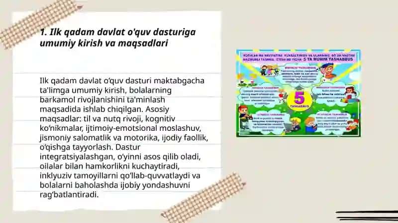 Ilk qadam davlat o'quv dasturi asosida taqtimot 3