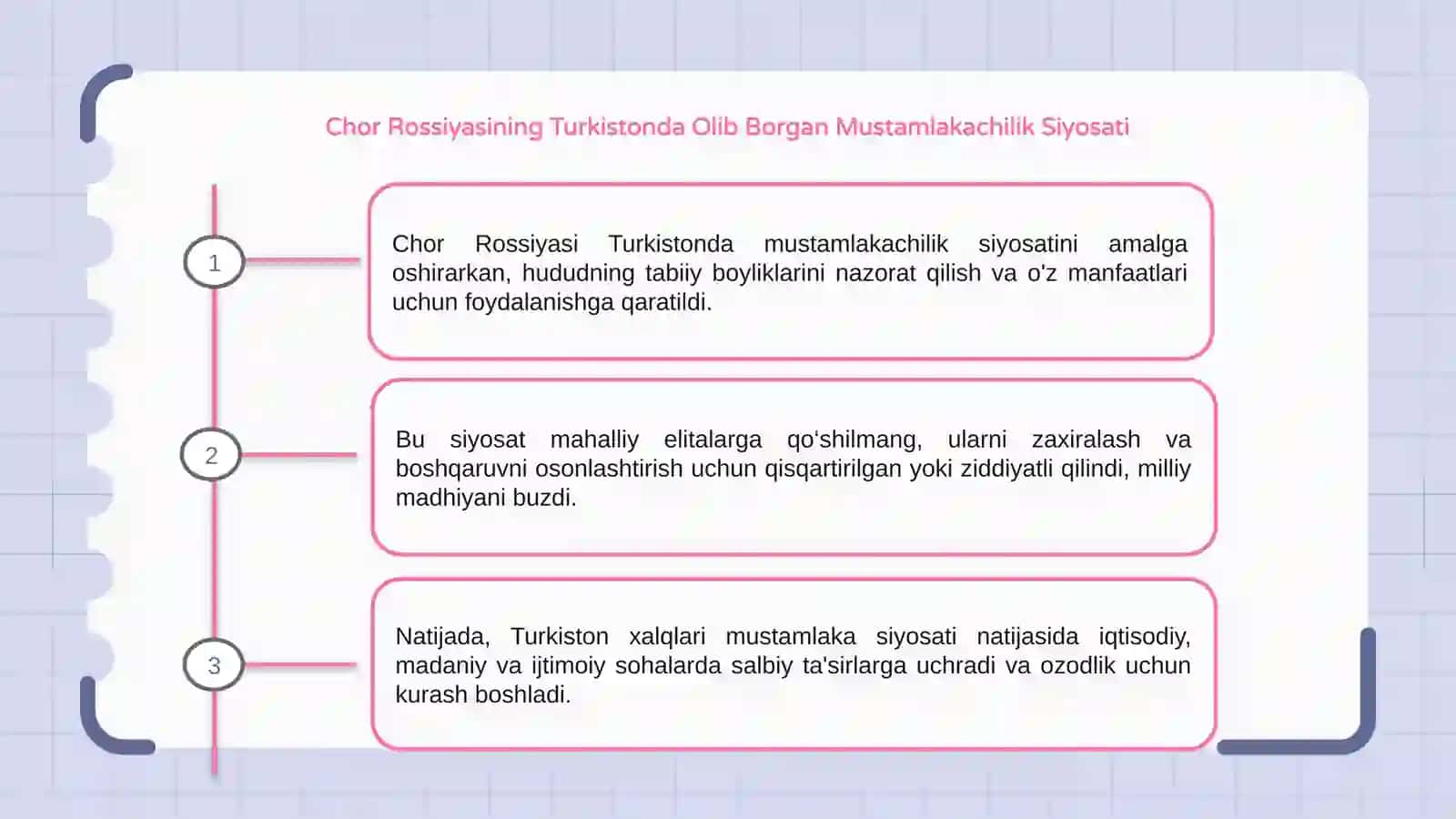 Chor Rossiyasining Turkistonda Olib Borgan Mustamlakachilik Siyosati 3