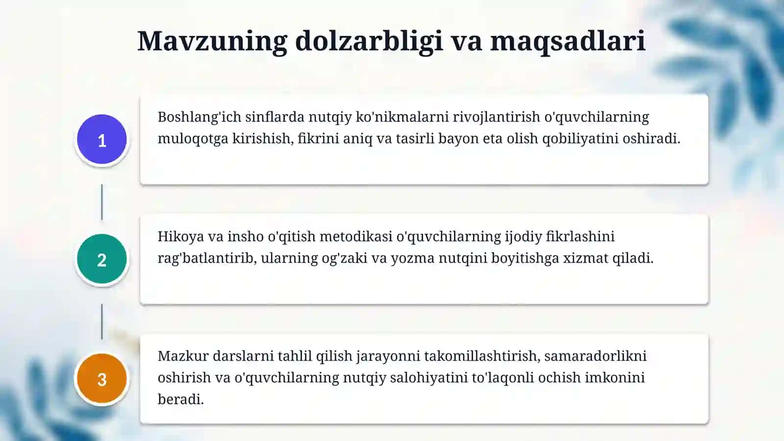 3-4-sinflarda og‘zaki hikoya va yozma insho darslarini kuzatish va tahlil qilish. 3