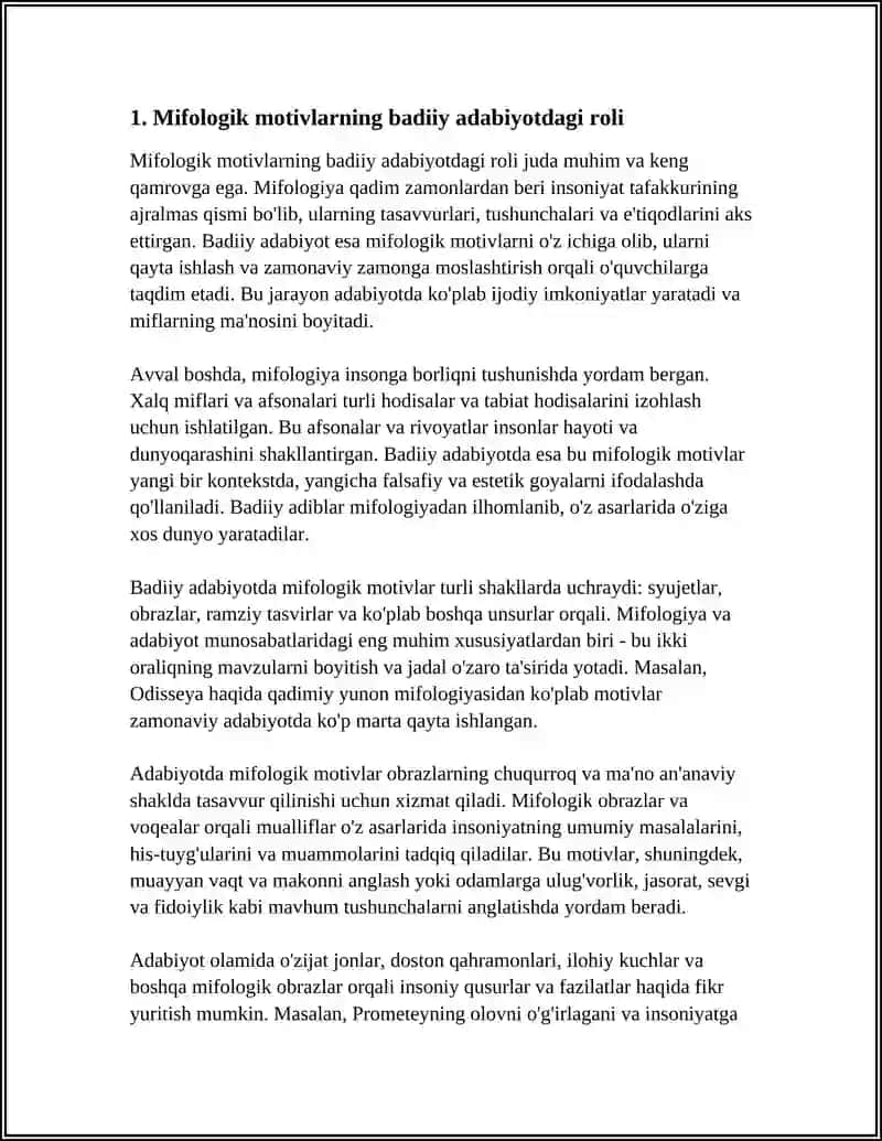 MIF VA BADIIY ADABIYOT MUNOSABATLARI 3