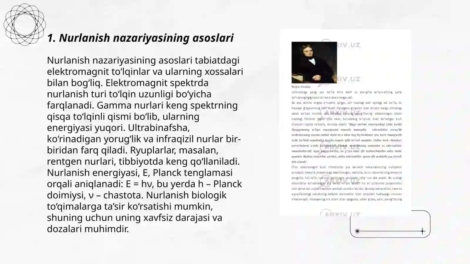 Nurlanish nazariyasi. Muhitda elektromagnit maydon 3