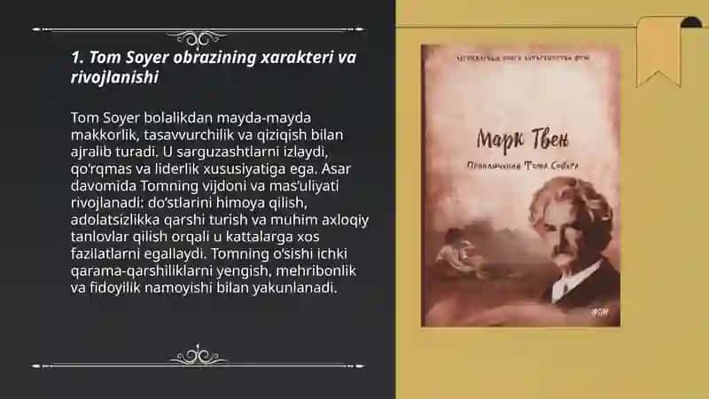 Mark Tven:” Tom Soyerning boshdan kechirganlari” asari 3