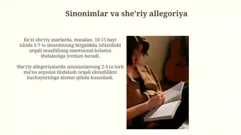 Sinonimlar va sheʼriy allegoriya 3