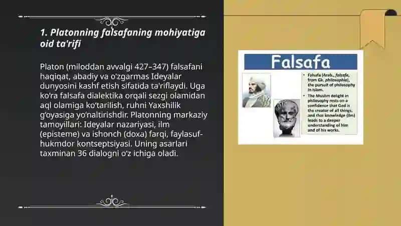 Falsafaning mohiyatiga oid Sharq va Ĝarb mutafakkirlarining ta'riflari 3