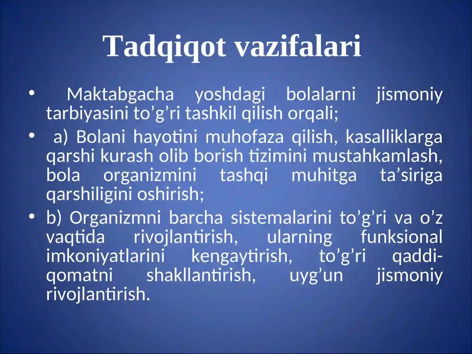MAKTABGACH A TA'LIM YOSHIDAGI BOLALAR JISMONIY TARBIYASINI TASHKIL QILISHNING PEDAGOGIK-PSIXOLOGIK ASOSLARI 3