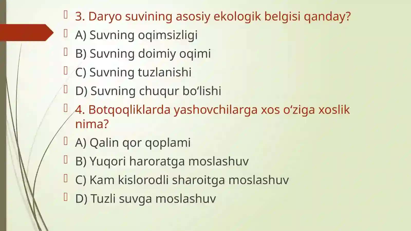 Geografiya yo’nalishi test savollari 3