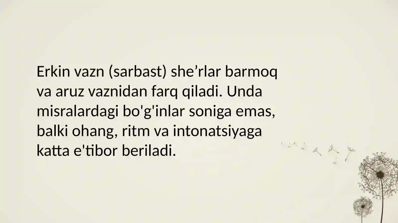 Erkin vazndagi asarlarni ifodalio'qish texnikasi 3