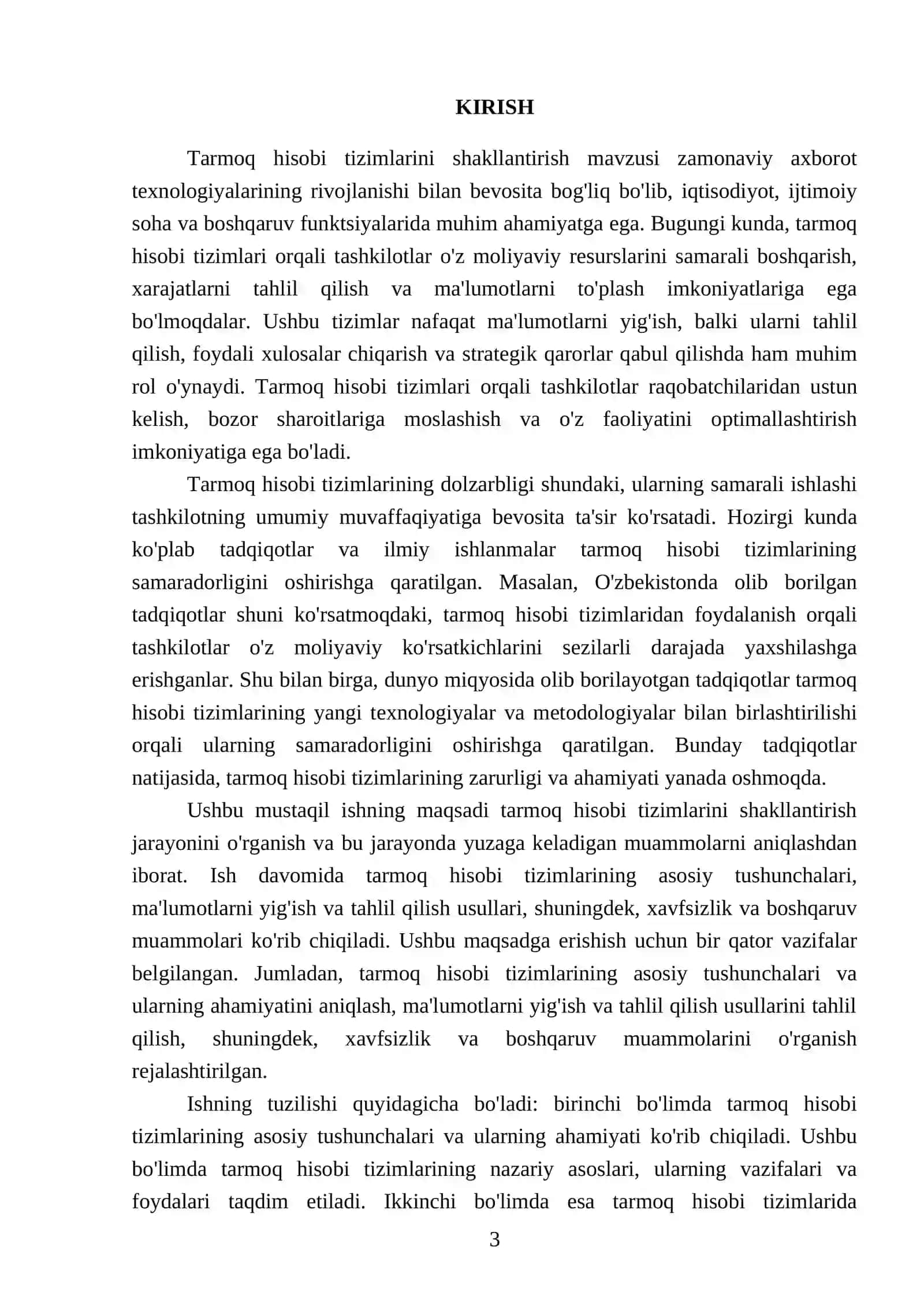 Tarmoq hisobi tizimlarini shakllantirish 3