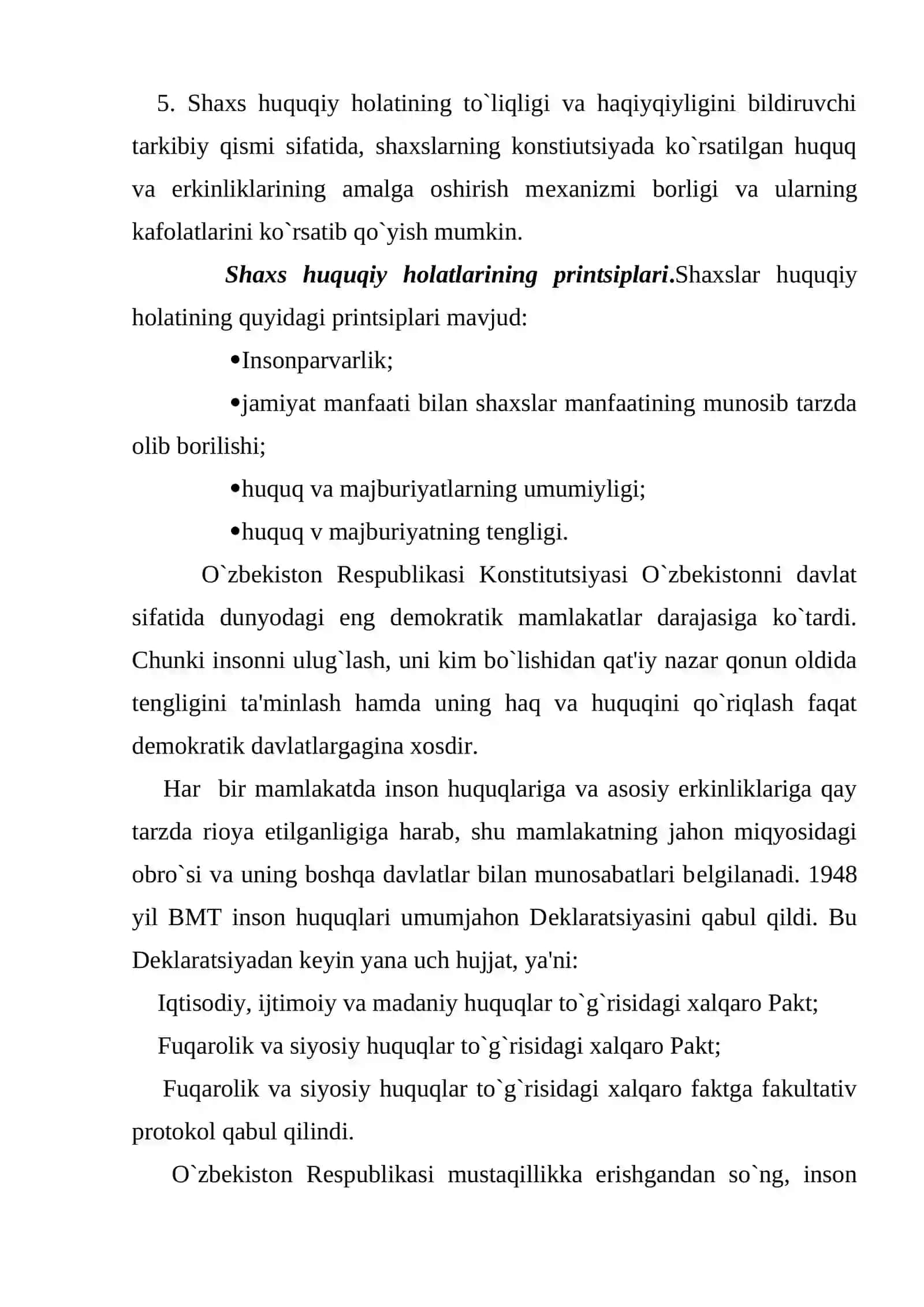 Inson va fuqarolarning huquqlari, erkinliklari va ularning kafolatlari 3