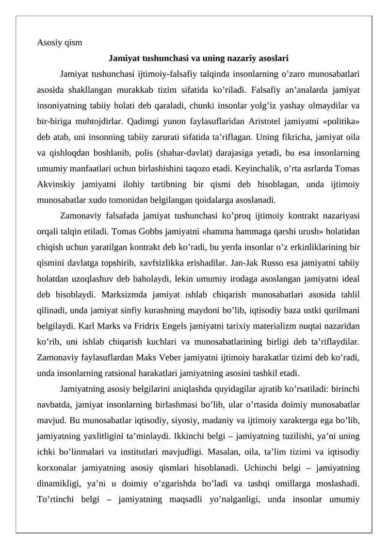 Jamiyat tushunchasi, uning tuzilishi va davlat bilan aloqasi 3