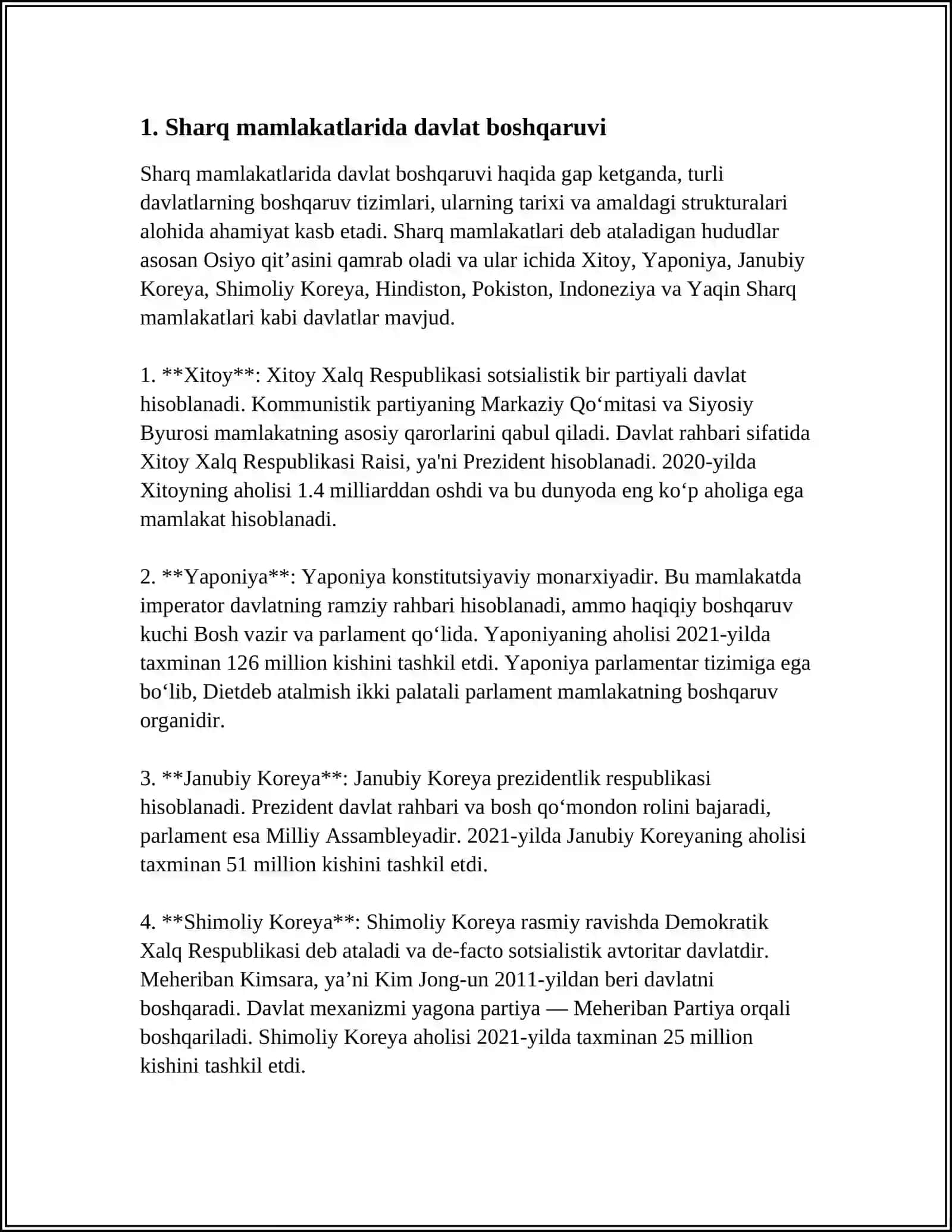 SHARQ MAMLAKATLARIDAKUCH, DAVLAT VA IJTIMOIY -IQTISODIY TARAQQIYOT 3
