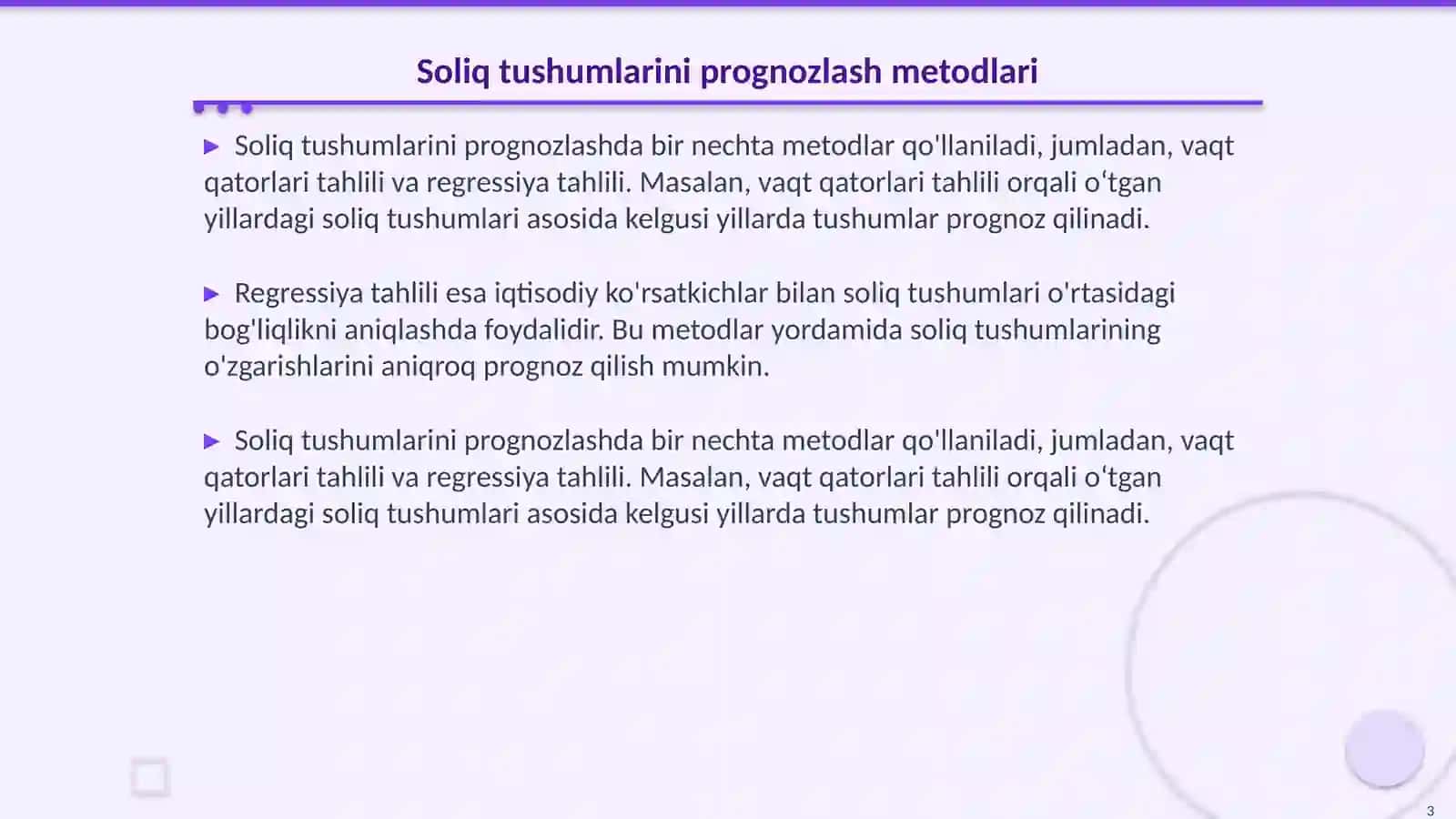 Soliqni prognozlash va rejalashtirish 3