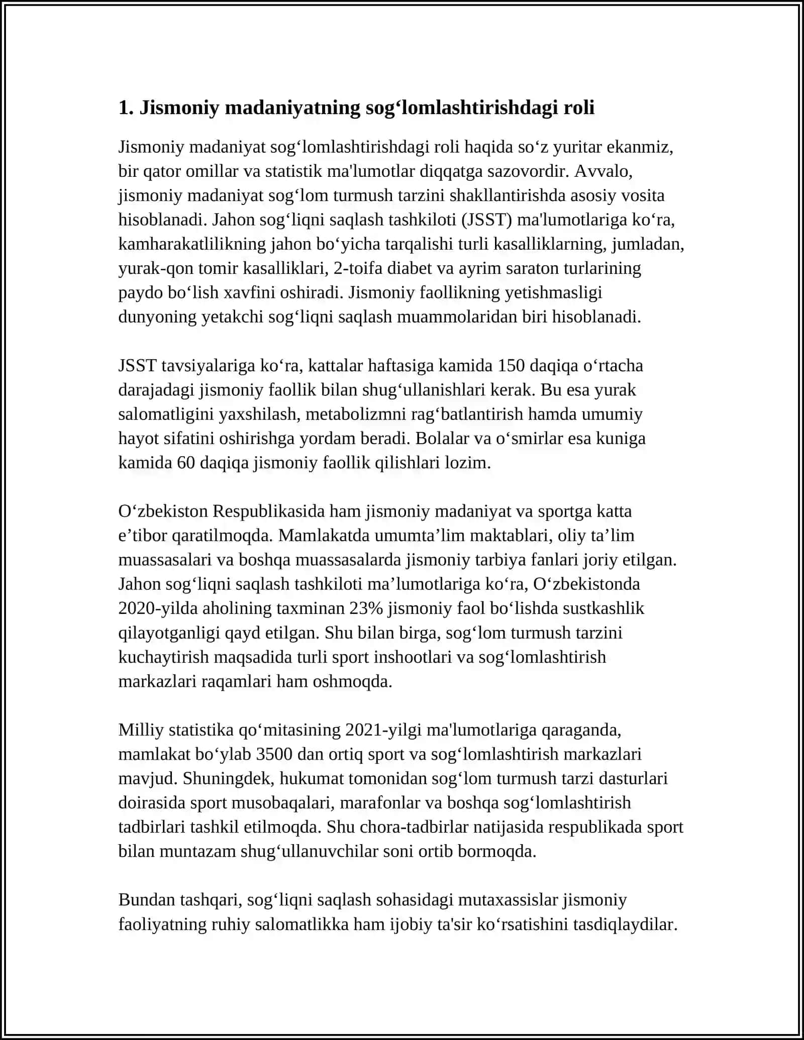 SOGʻLAMLASHTIRISH MAQSADIDA JISMONIY MADANIYAT VOSITALARI PROFILAKTIK MAJMUALAR TUZISH 3