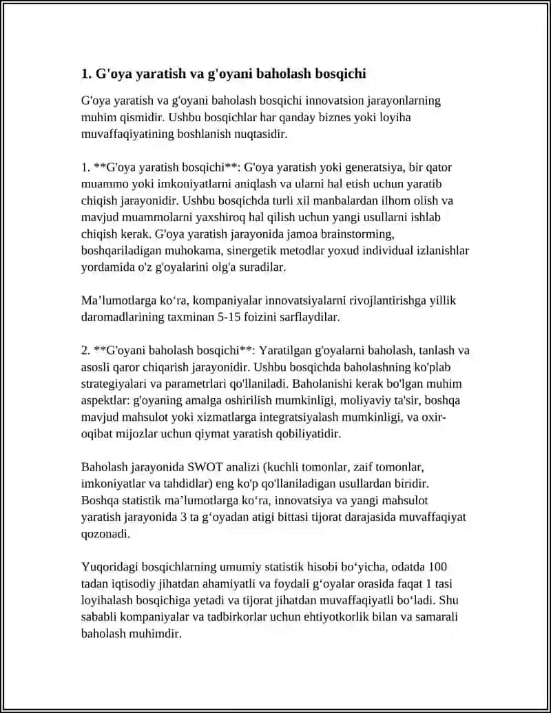 STARTAPLARNI YARATISH BOSQICHLARI VA MUVAFFAQIYAT OMILLARI 3