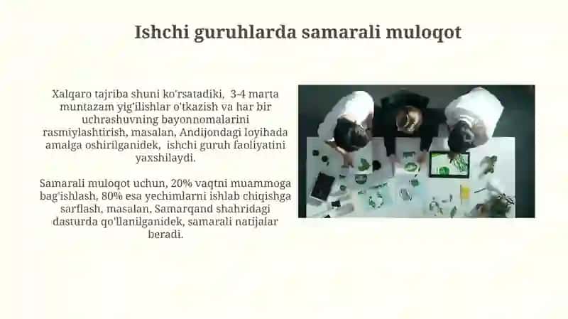 Ishchi Guruhlarda Samarali Qatnashish Uchun Strategiyalar 3