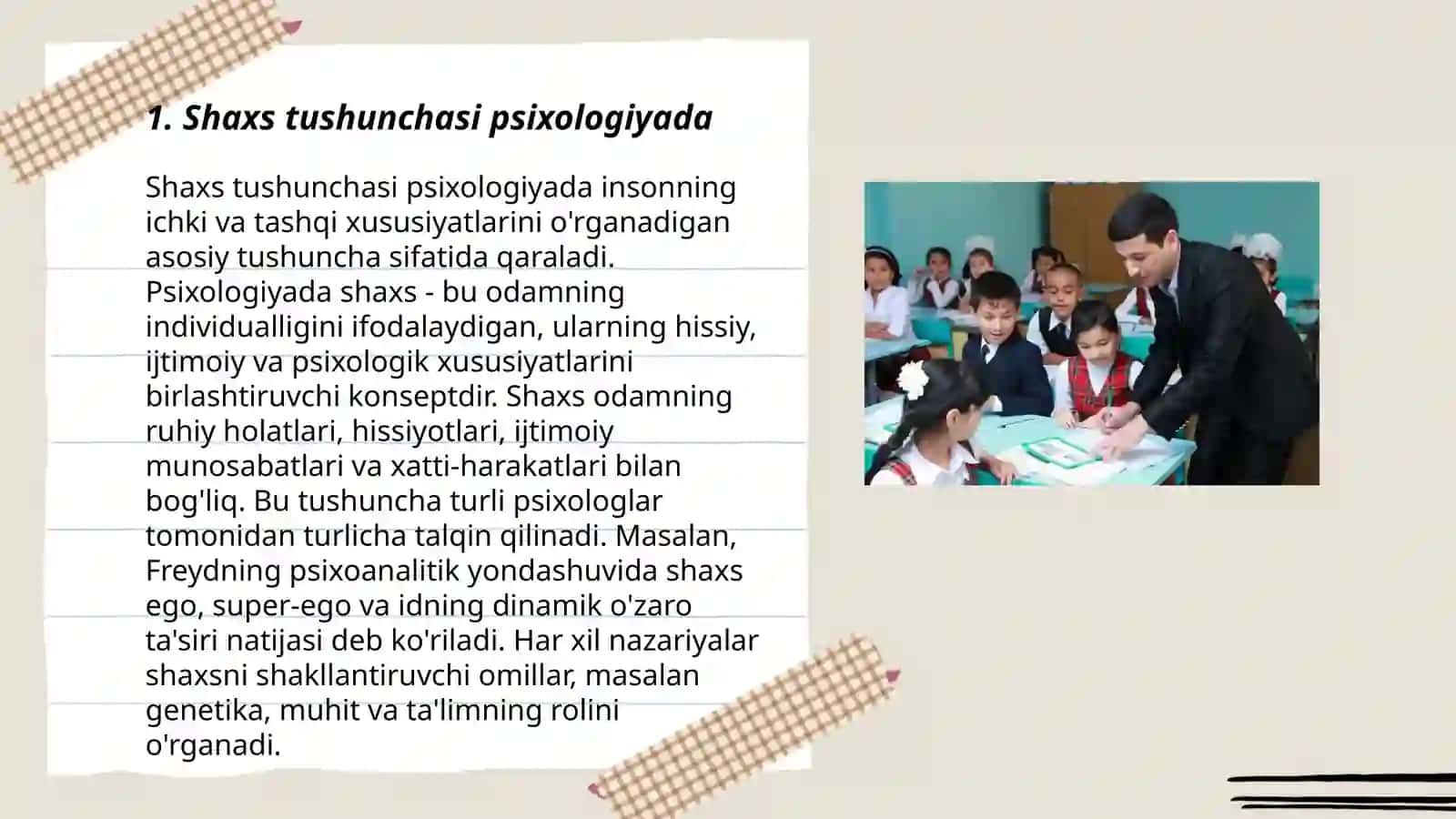 Chet El psixologiyasida shaxs nazariyalari 3