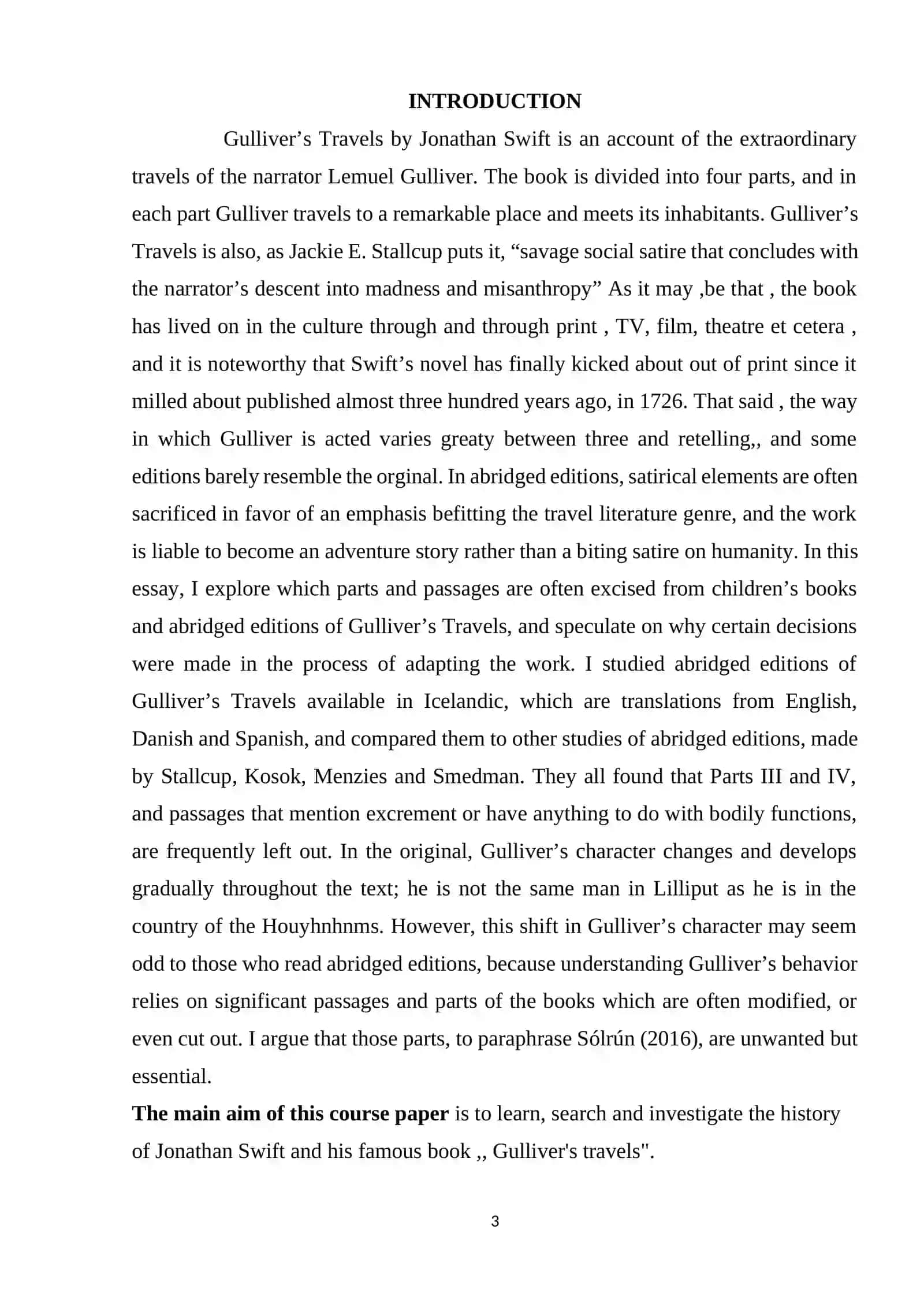 Human Being Hypostasesin “Gulliver’s Travels” By Jonathan Swift 3
