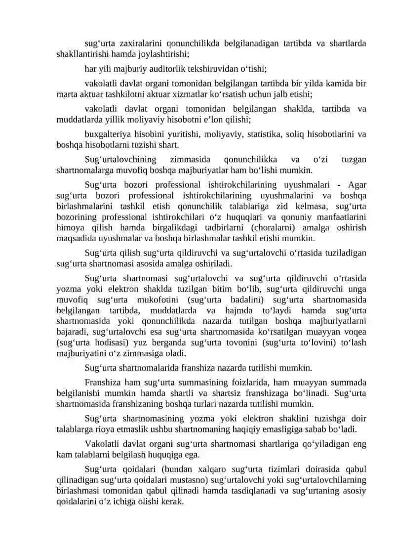 Sug‘urta Subʼektlarining Huquq va Majburiyatları 3