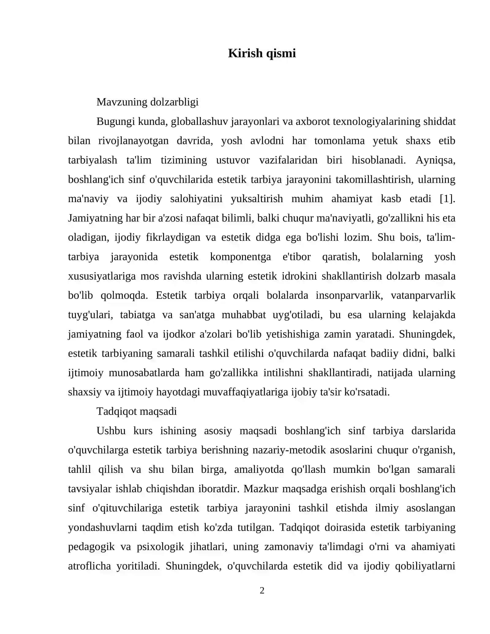 BOSHLANĜICH SINF TARBIYA DARSLARIDA ÓQUVCHIKARGA ESTETIK TARBIYA BERISH 3