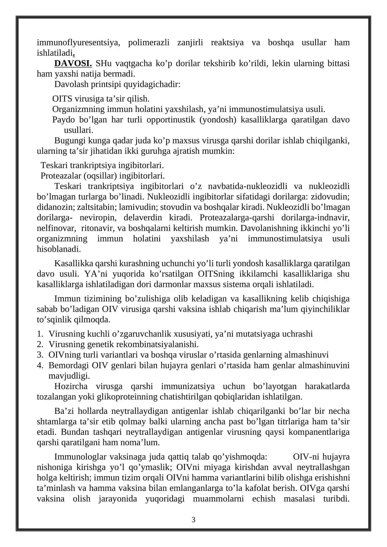OITS uni aniqlash usullari, tashxisi, davosi profilaktikasi 3