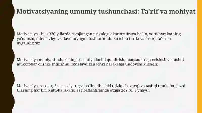 Motivatsiya haqida umumiy tushuncha 3
