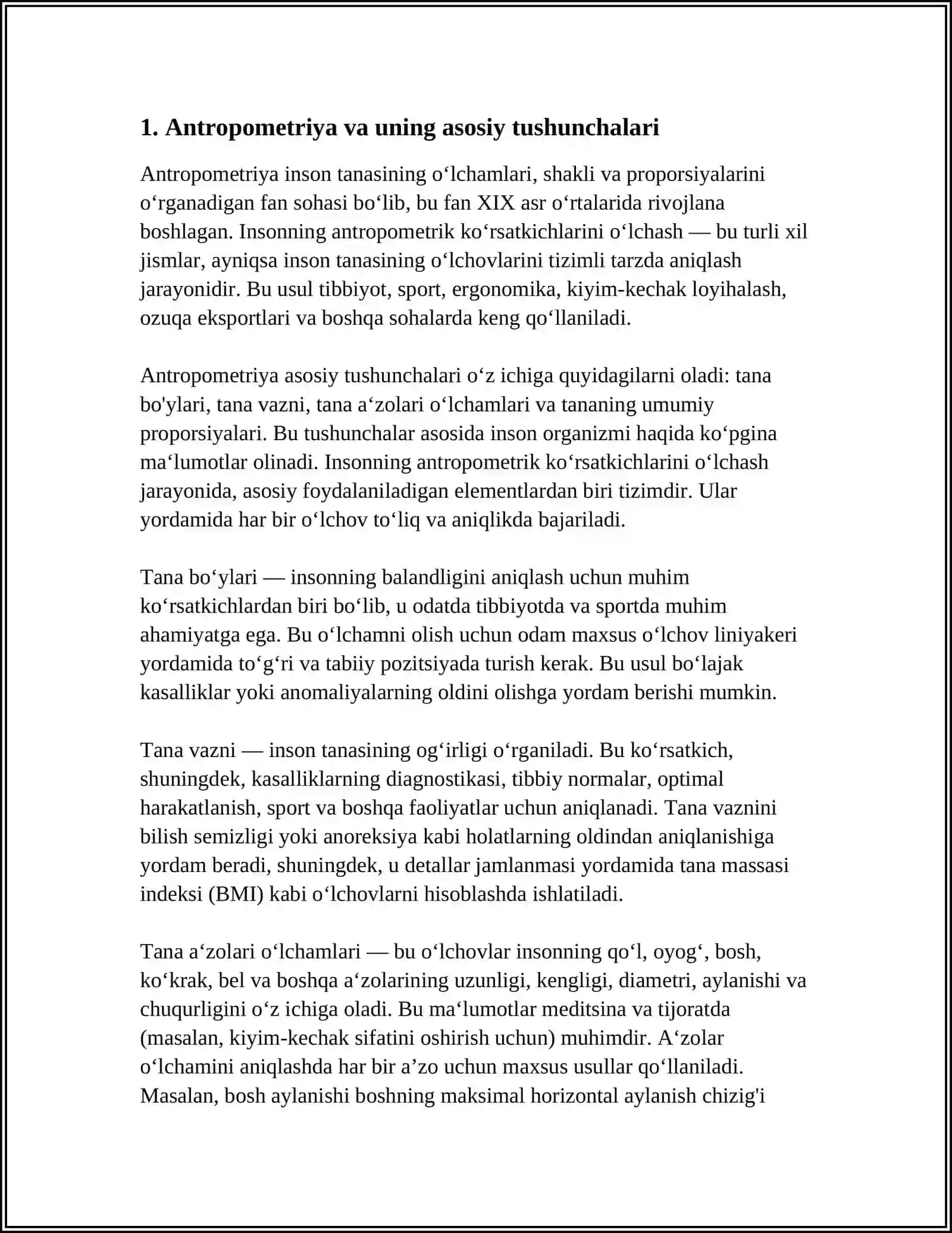 ODAMNING ANTROPOMETRIK KOʻRSATKICHLARINI OLCHASH 3