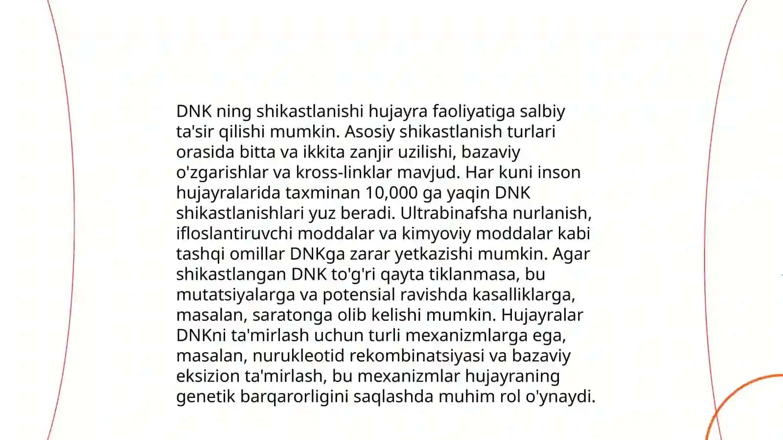 DNKning shikastlanishi va reperatsiyasi. DNK kometa tahlili 3