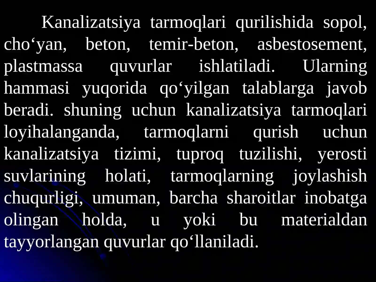 Quvurlar va quvur materiallariva ularga qo‘yiladigan talablar 3