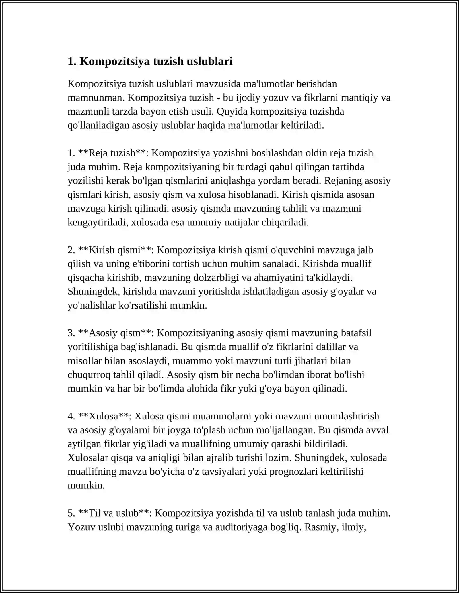 NUTQ USLUBLARINING HAR BIRIGA MATN TUZIAH 3