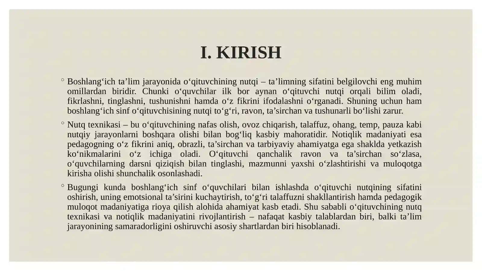 Nutq Texnikasi va Notiqlik Madaniyati, O'qituvchi Nutqining To'g'riligi va Ravonligini va Ta'sirchanligini Oshirish 3