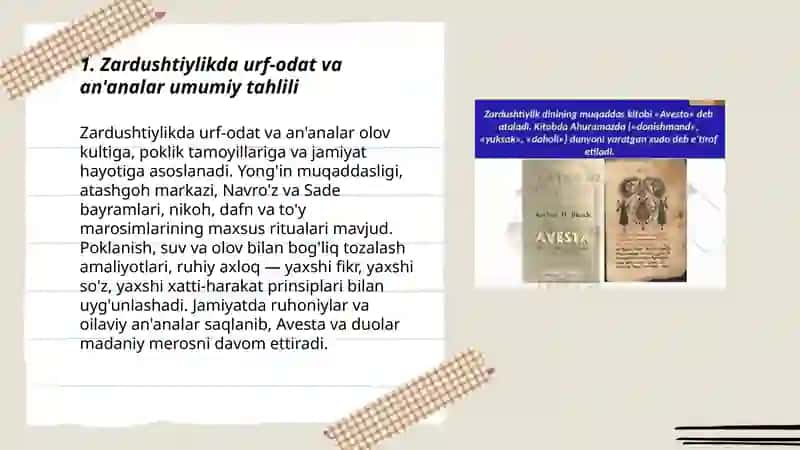 Zardushtiylikda urf-odat va an'analar umumiy tahlili 3