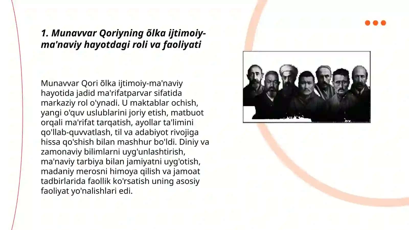 Munavvar Qoriyning õlka ijtimoiy-ma'naviy hayotdagi roli va faoliyati 3