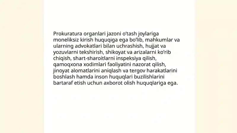 Jazoni oʼtash joylariga moneliksiz kirish huquqiga ega boʼlgan organ va muassasalar 3