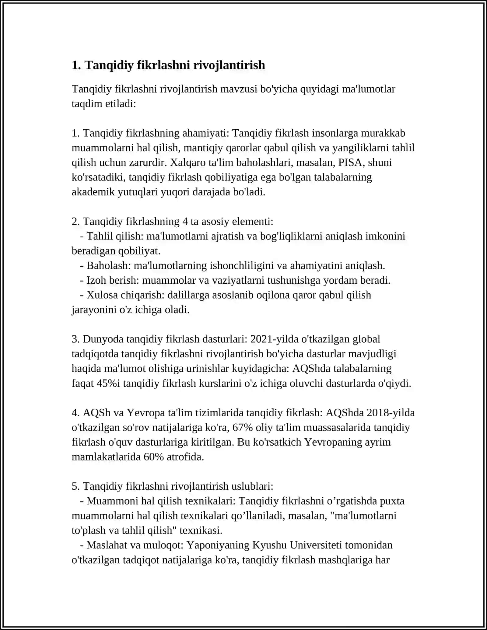 TALABALARNING FIKRLASH QOBILIYATINI OSHIRISH YOʻLLARI VA USULLARI 3