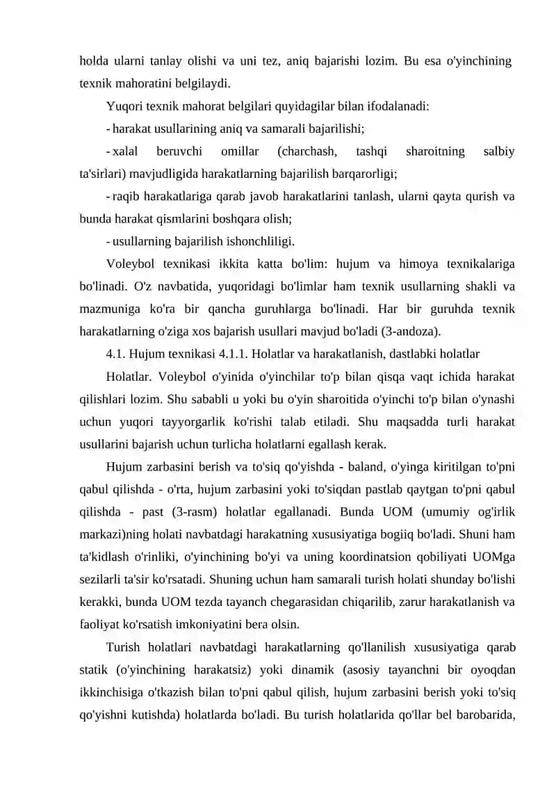O'YIN TEXNIKASI O'RGATISH USLUBIYATI 3