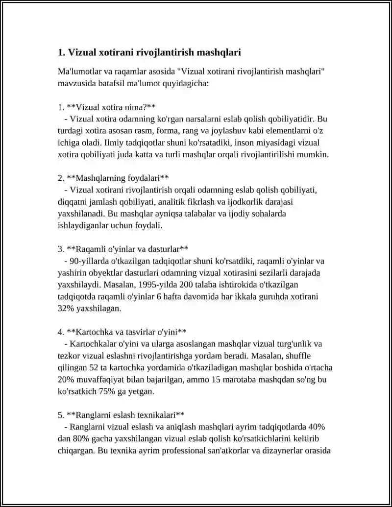 XOTIRANI RIVOJLANTIRUVCHI PSIXOLOGIK MASHG‘ULOTLAR 3