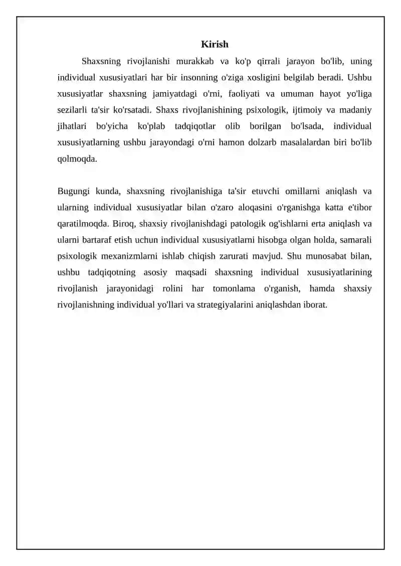 Shaxs rivojlanishining individuallik xususiyatlari va ularning roli 3